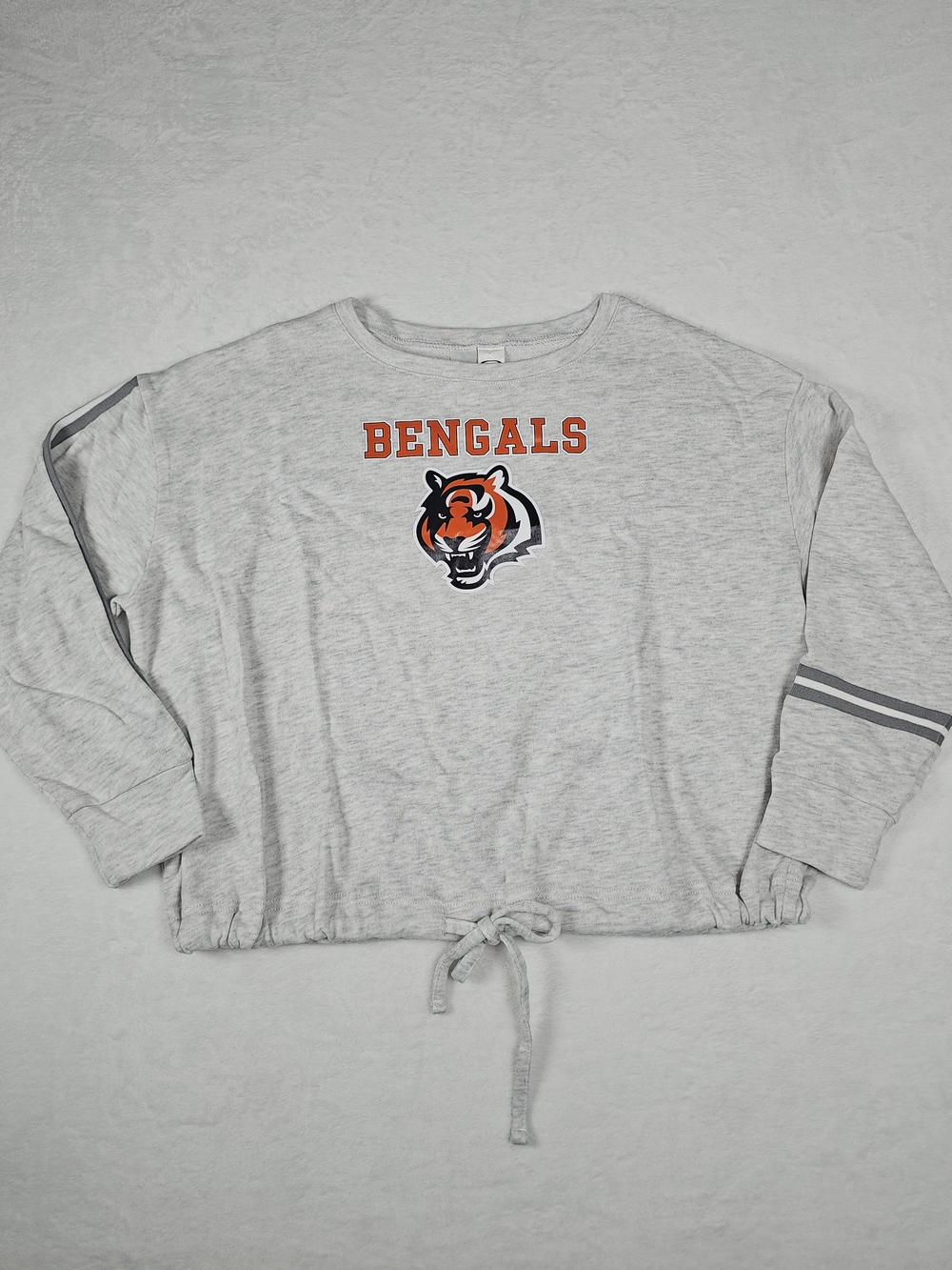 Concepts Sport Cincinnati Bengals Women Medium Gray French Terry Crop Sweatshirt